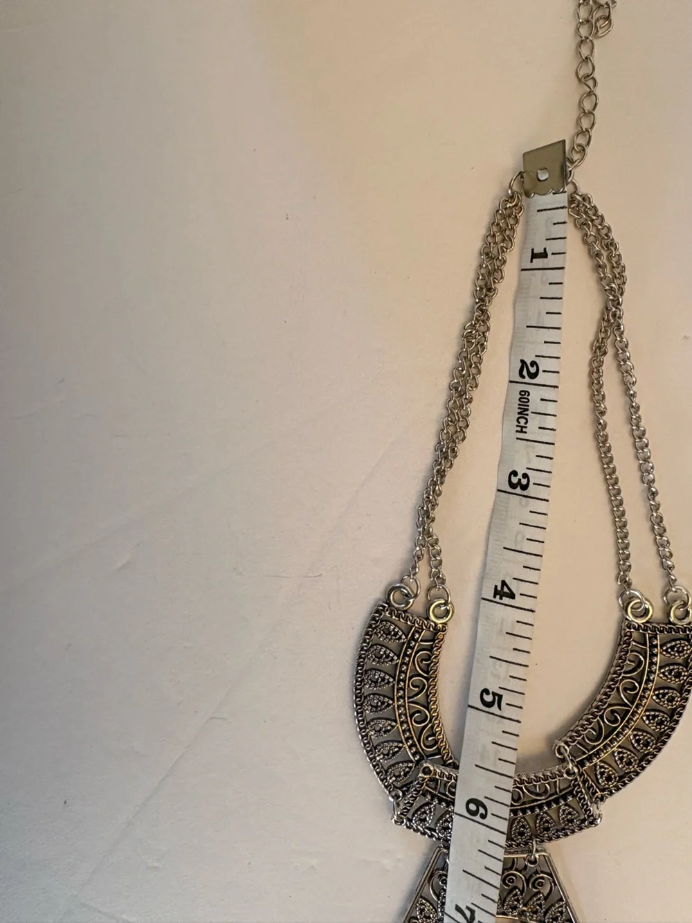 Paparazzi Filigree Statement Necklace Antique Silver Medallion Boho